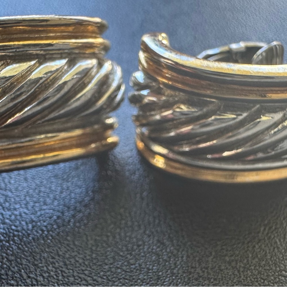 Gold and Silver Twisted Hoop Earrings